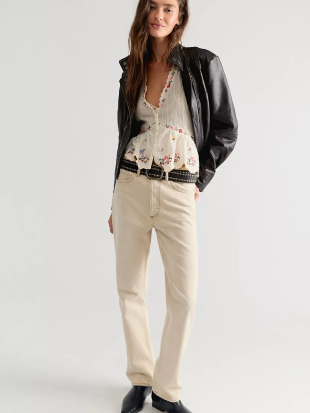 Free People Ellis Embroidered Blouse Tea Combo Floral Boho Top S NWT $148 - Picture 4 of 4